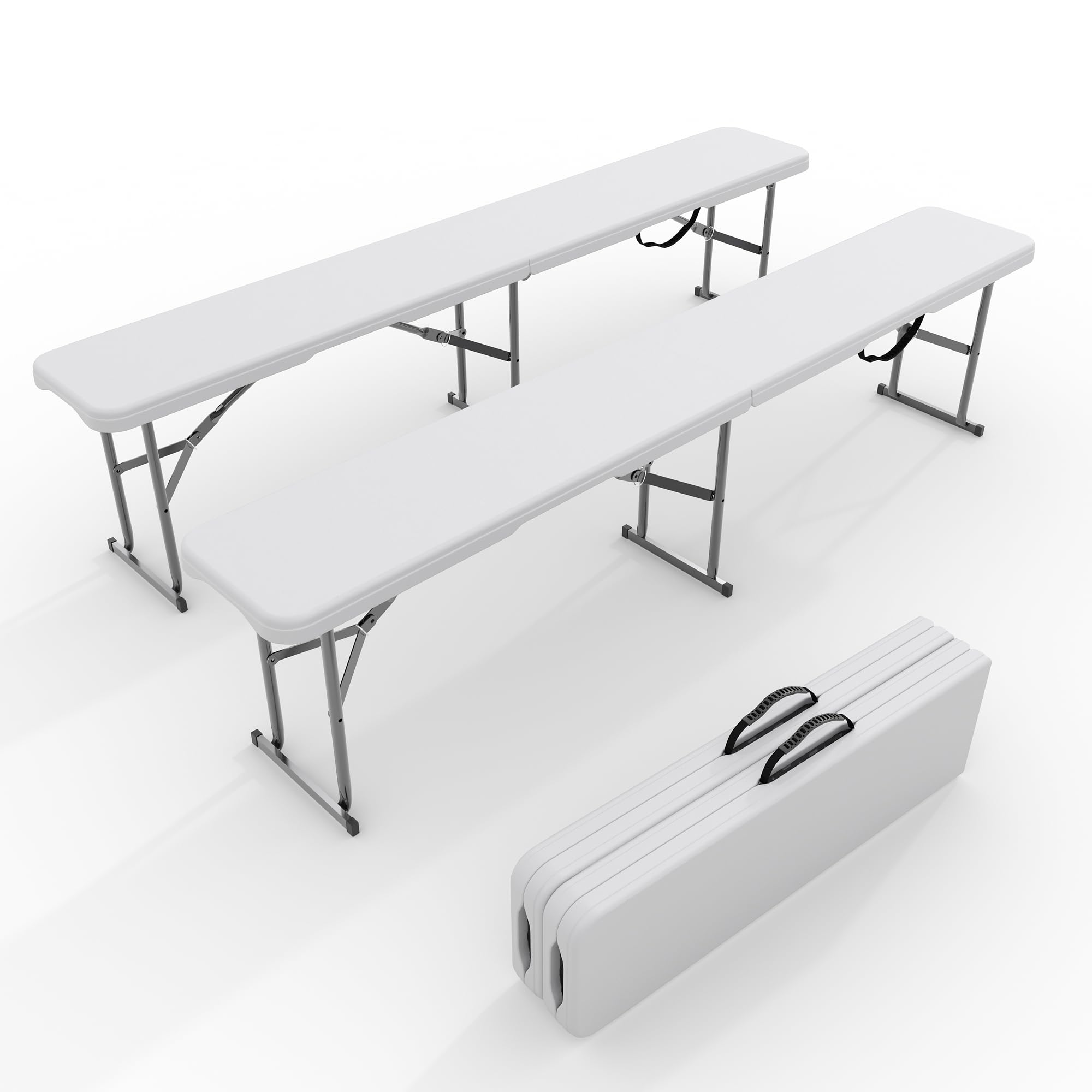 Outdoor Furniture Plans - Conjunto com 2 Bancos Dobráveis de