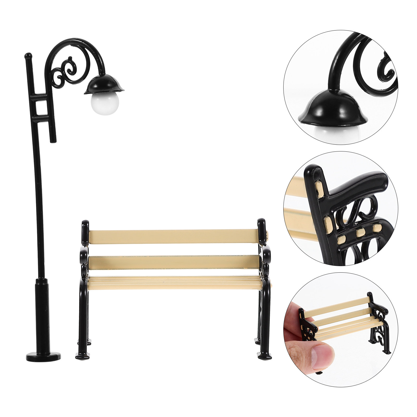 Garden Bench Metal - 1 conjunto de bancos em miniatura