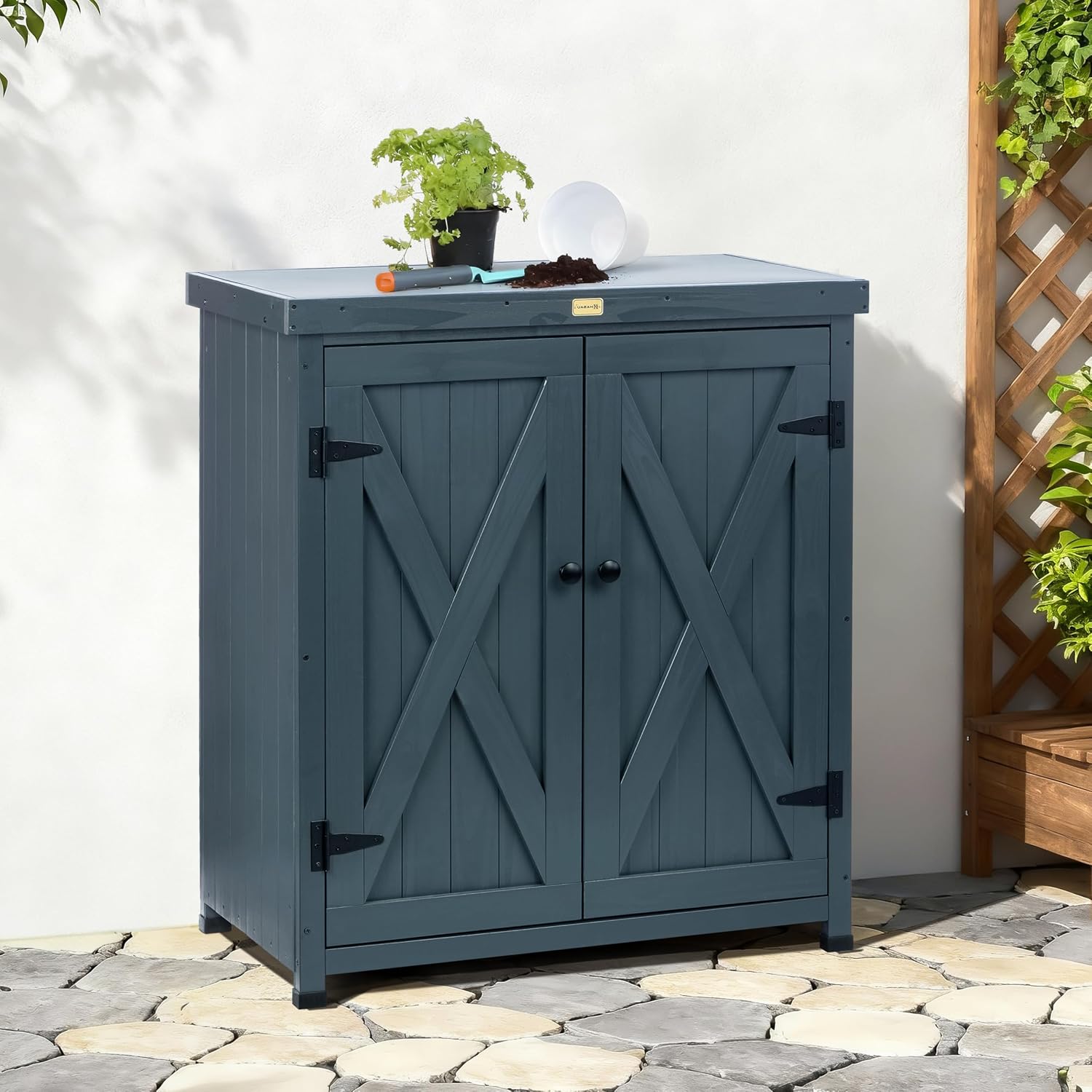 Armários de Armazenamento Exte - Garden Bench Metal avaliação e preço