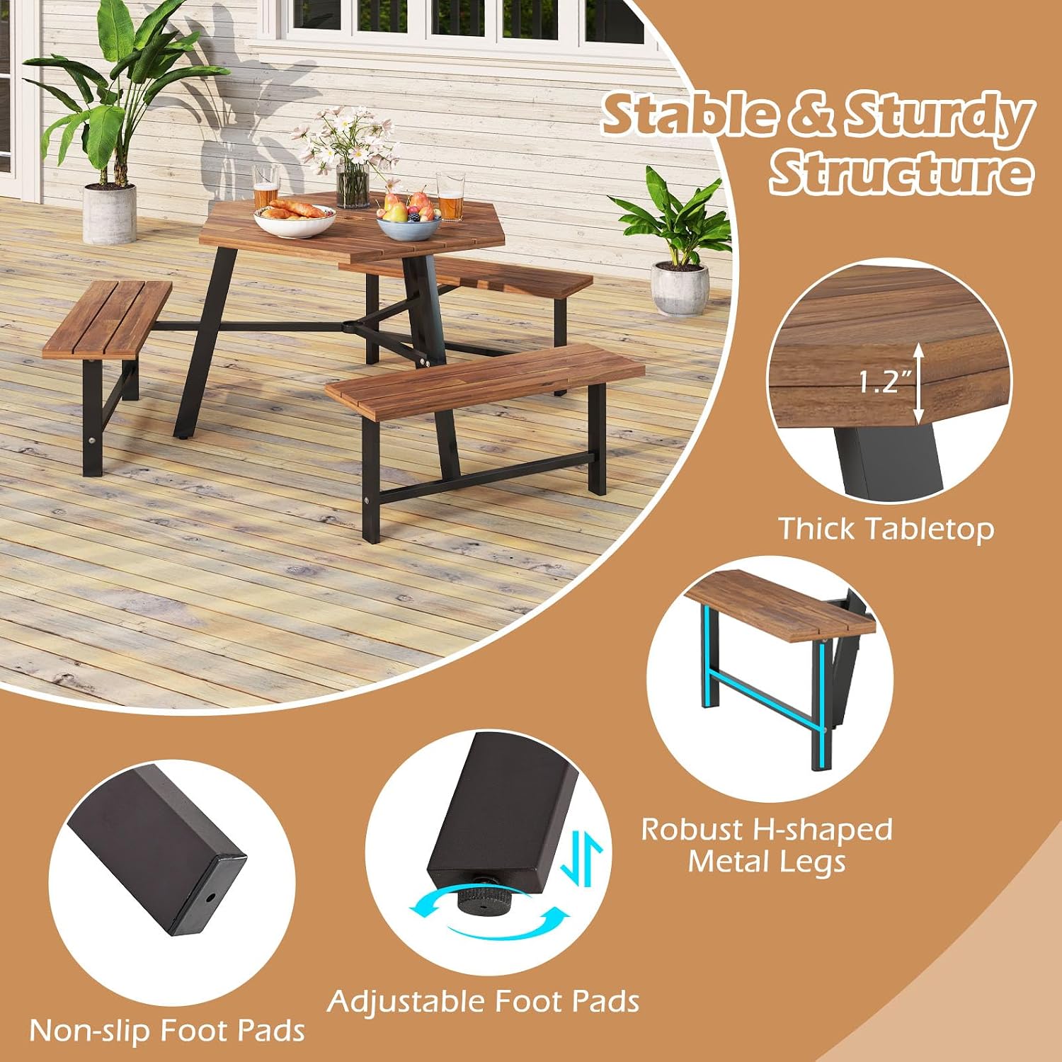 Conjunto de Mesa e Banco para  - Garden Bench Metal avaliação e preço