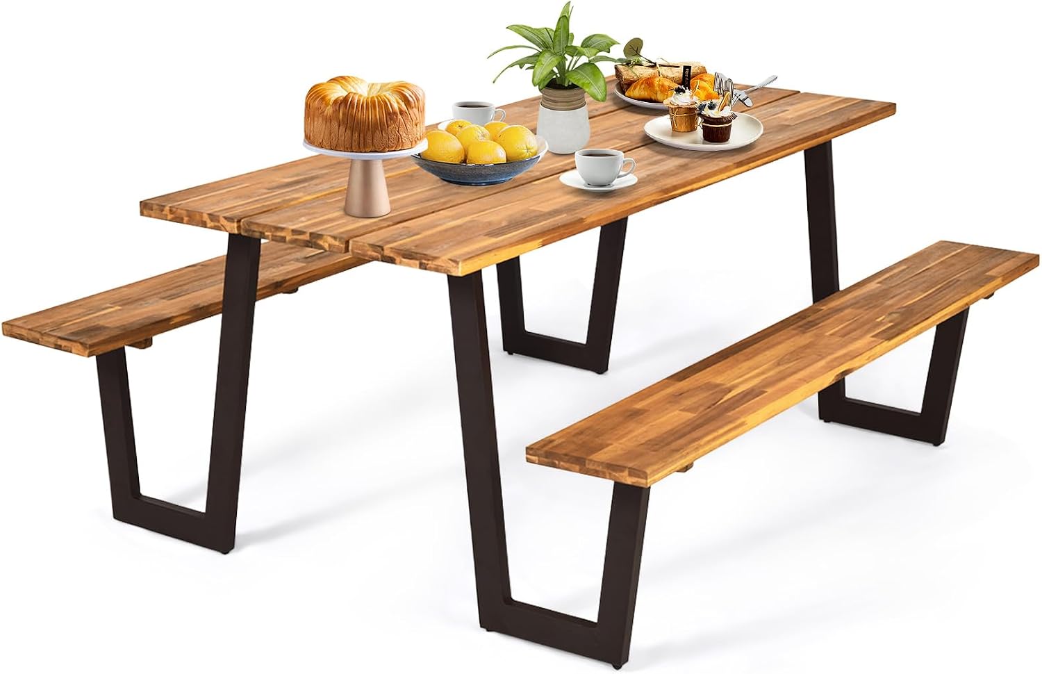 Conjunto de Mesa e Banco de Pi - Garden Bench Metal avaliação e preço