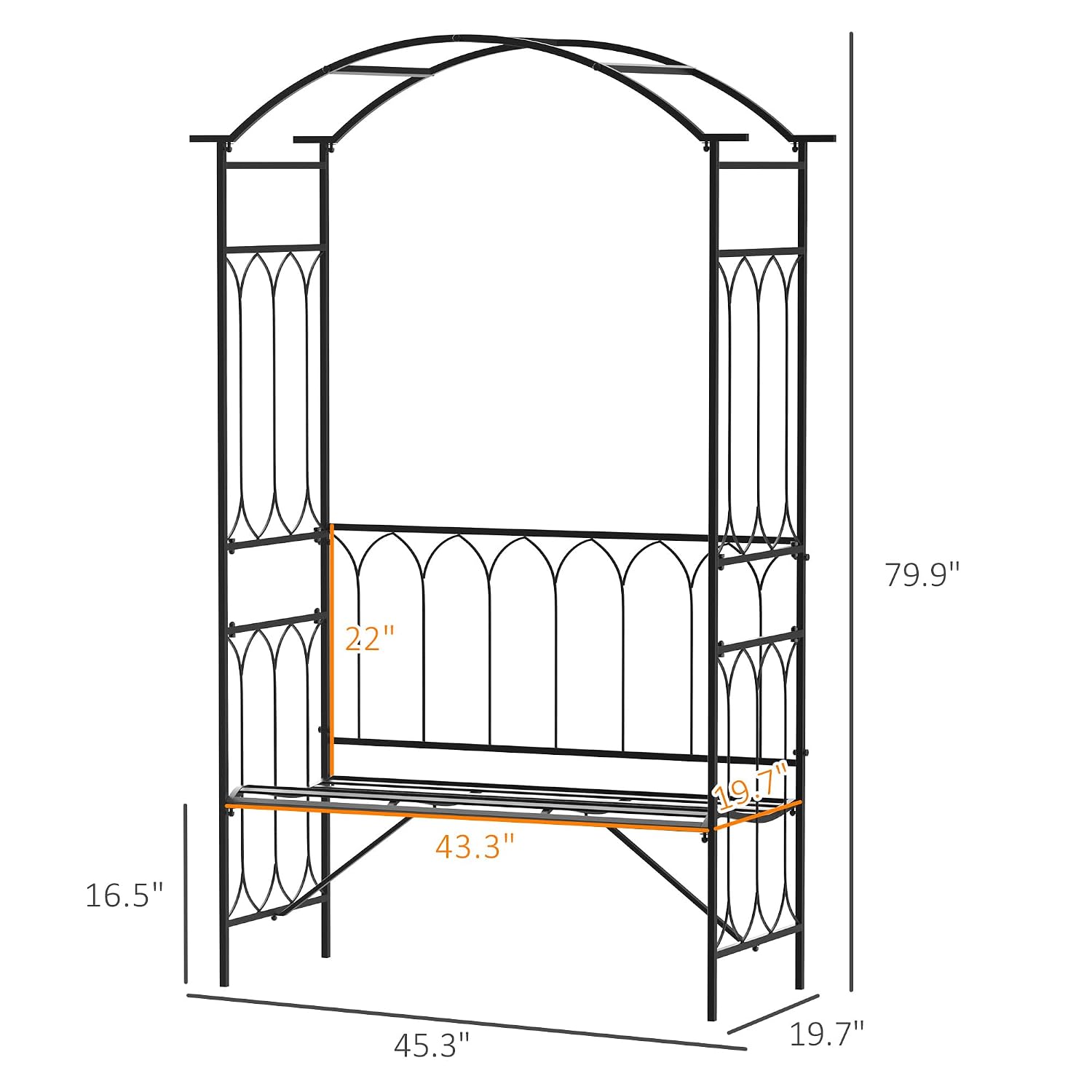 Arco de treliça metálica com b - Garden Bench Metal avaliação e preço