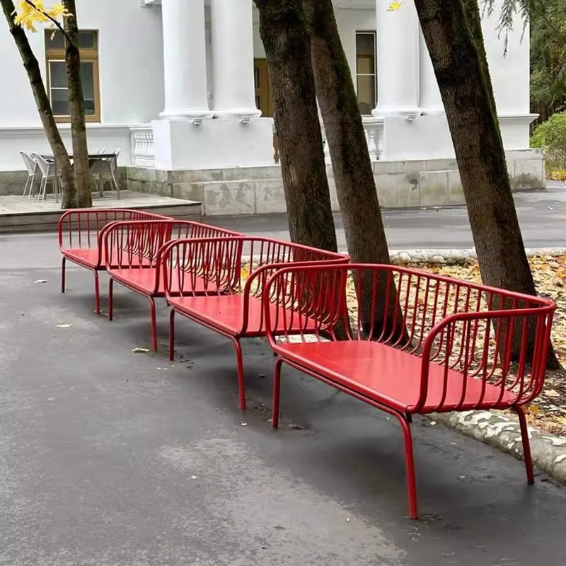 Banco de ferro forjado vermelh - Garden Bench Metal avaliação e preço