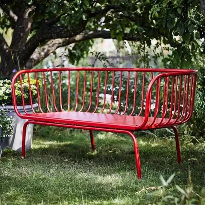 Banco de ferro forjado vermelh - Garden Bench Metal avaliação e preço