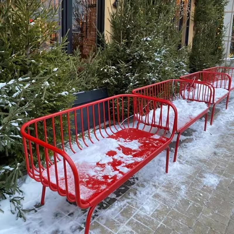 Banco de ferro forjado vermelh - Garden Bench Metal avaliação e preço